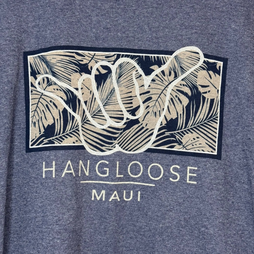 Hang Loose Maui T-Shirt Graphic Tee Tropical Palm‎ Trees Men's Size L